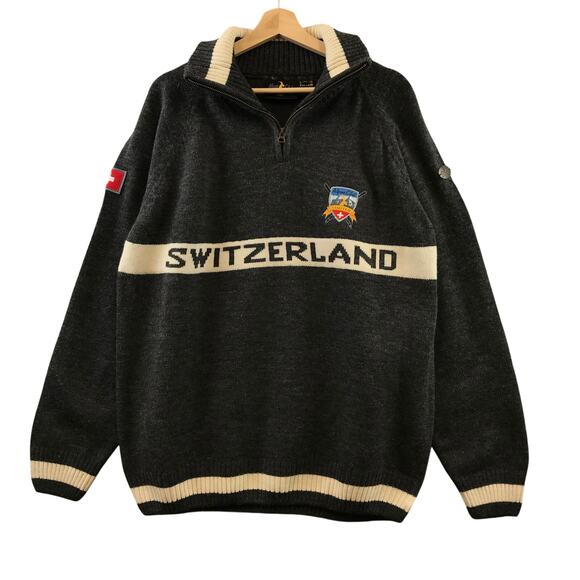 Alpine Club Switzerland Gray Merino Wool Sweater XXL - Picture 1 of 10
